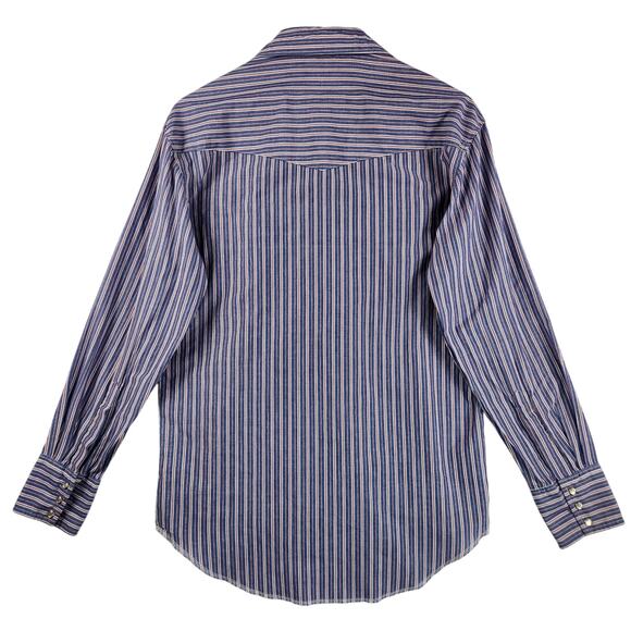 Wrangler Western Shirt Vintage Striped Men’s SZ M Cowboy Pearl Snaps Rodeo - Picture 2 of 16